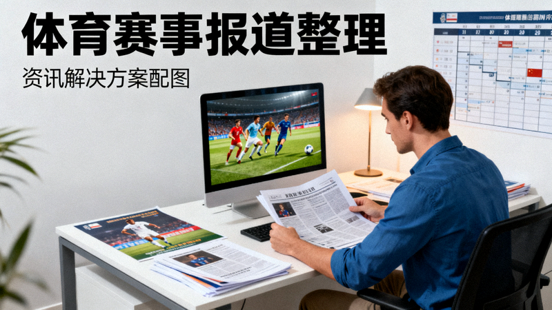 体育资讯编辑整理赛事报道的场景，体育资讯解决方案配图